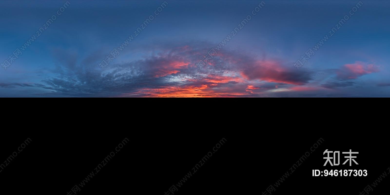 HDRI天空贴图带JPG参照贴图下载【ID:946187303】