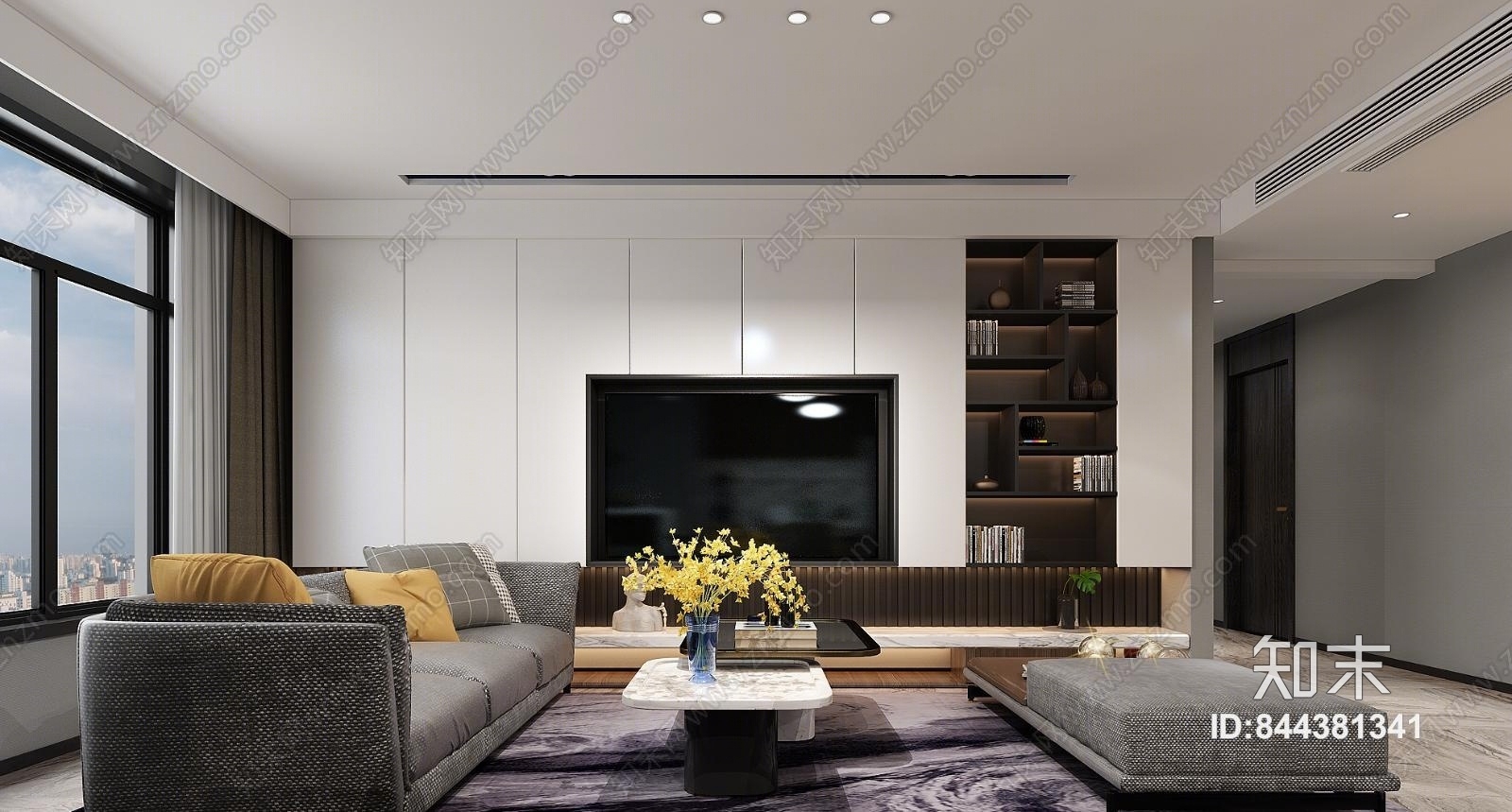 现代港式沙发组合3D模型下载【ID:844381341】