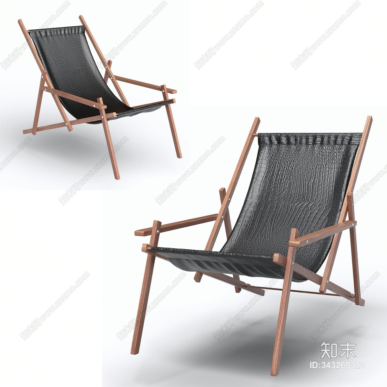 现代皮革户外休闲椅3D模型下载【ID:343269323】