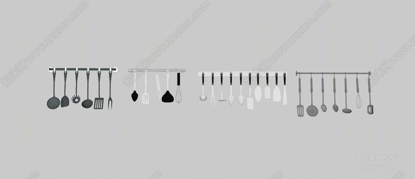 现代厨房用具SU模型下载【ID:744663151】