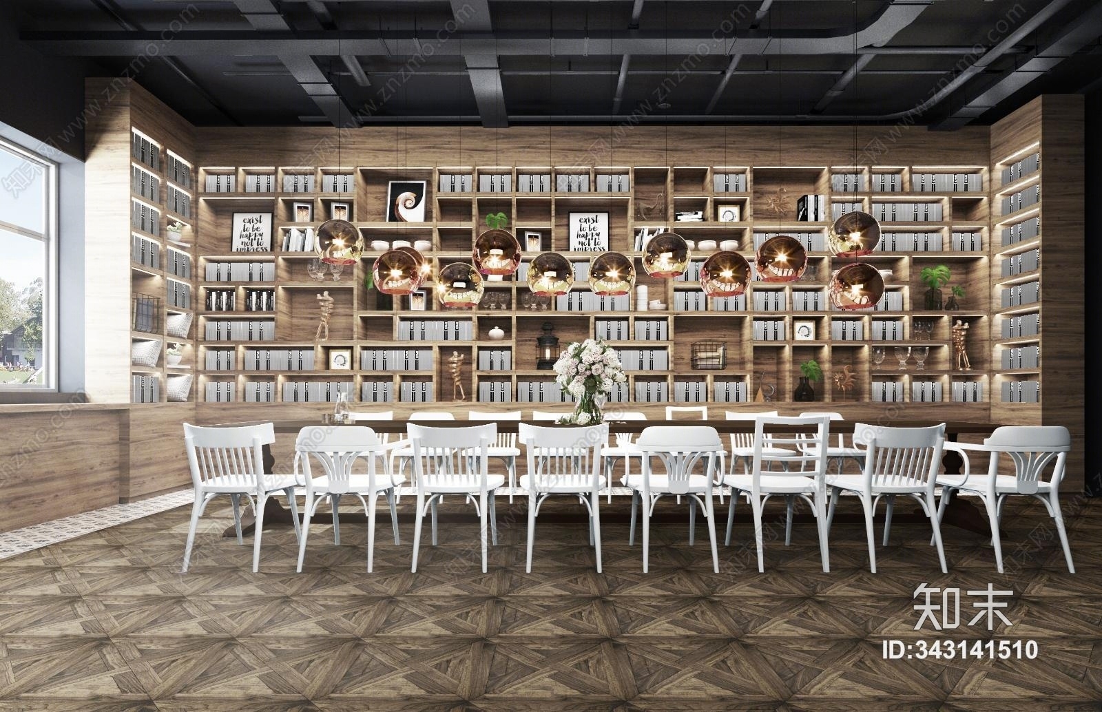 现代简约餐厅3D模型下载【ID:343141510】
