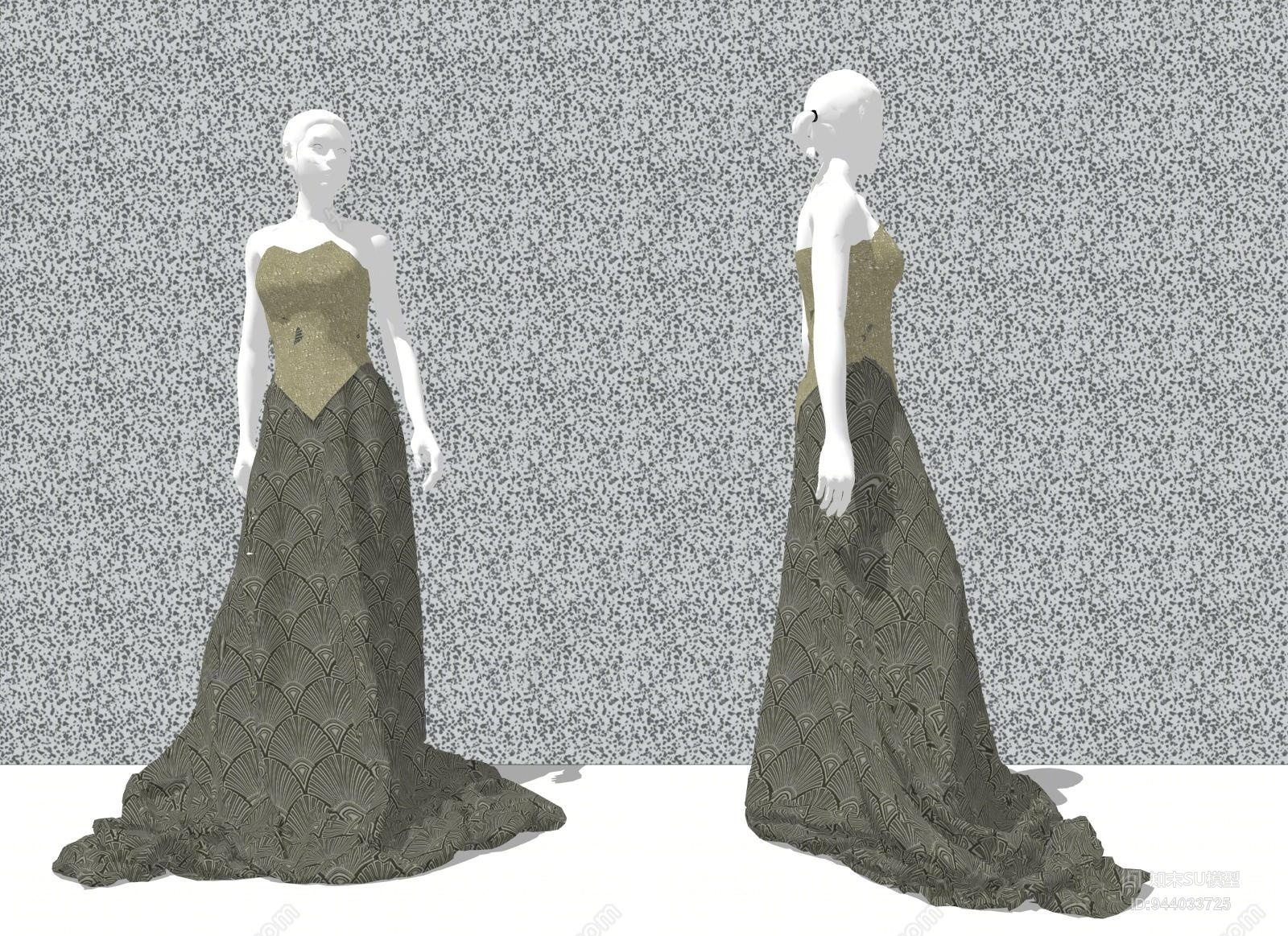 现代礼服SU模型下载【ID:944033725】
