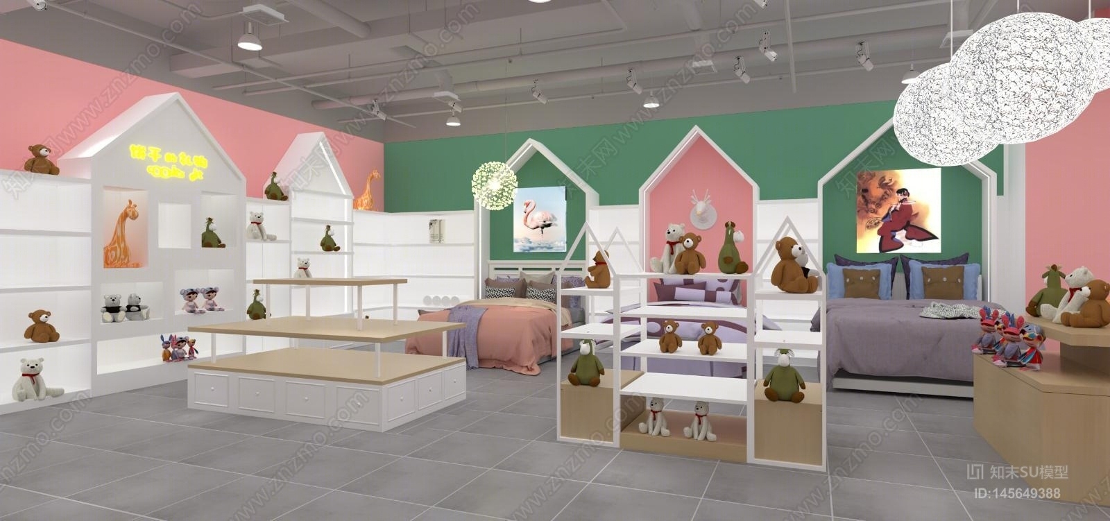 现代网红饰品玩具店SU模型下载【ID:145649388】