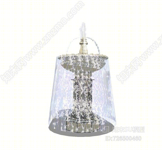 景观入口水景设计SU模型下载【ID:726500460】