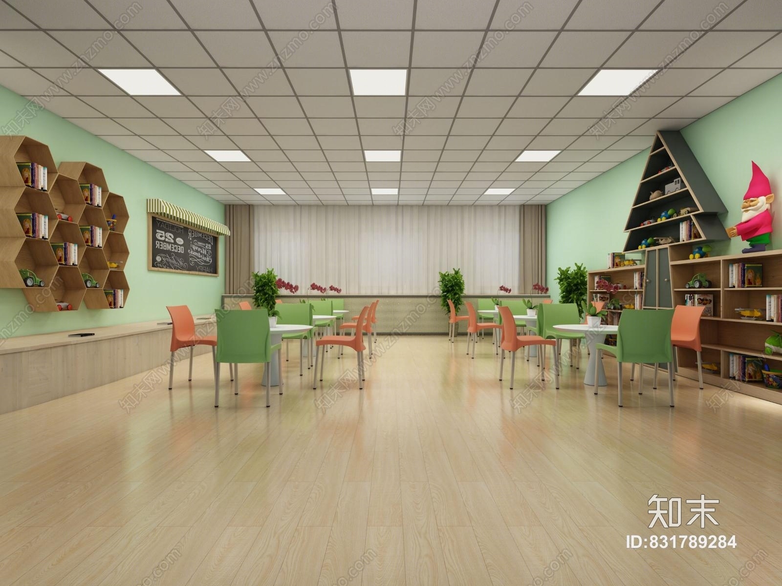 现代阅览室3D模型下载【ID:831789284】