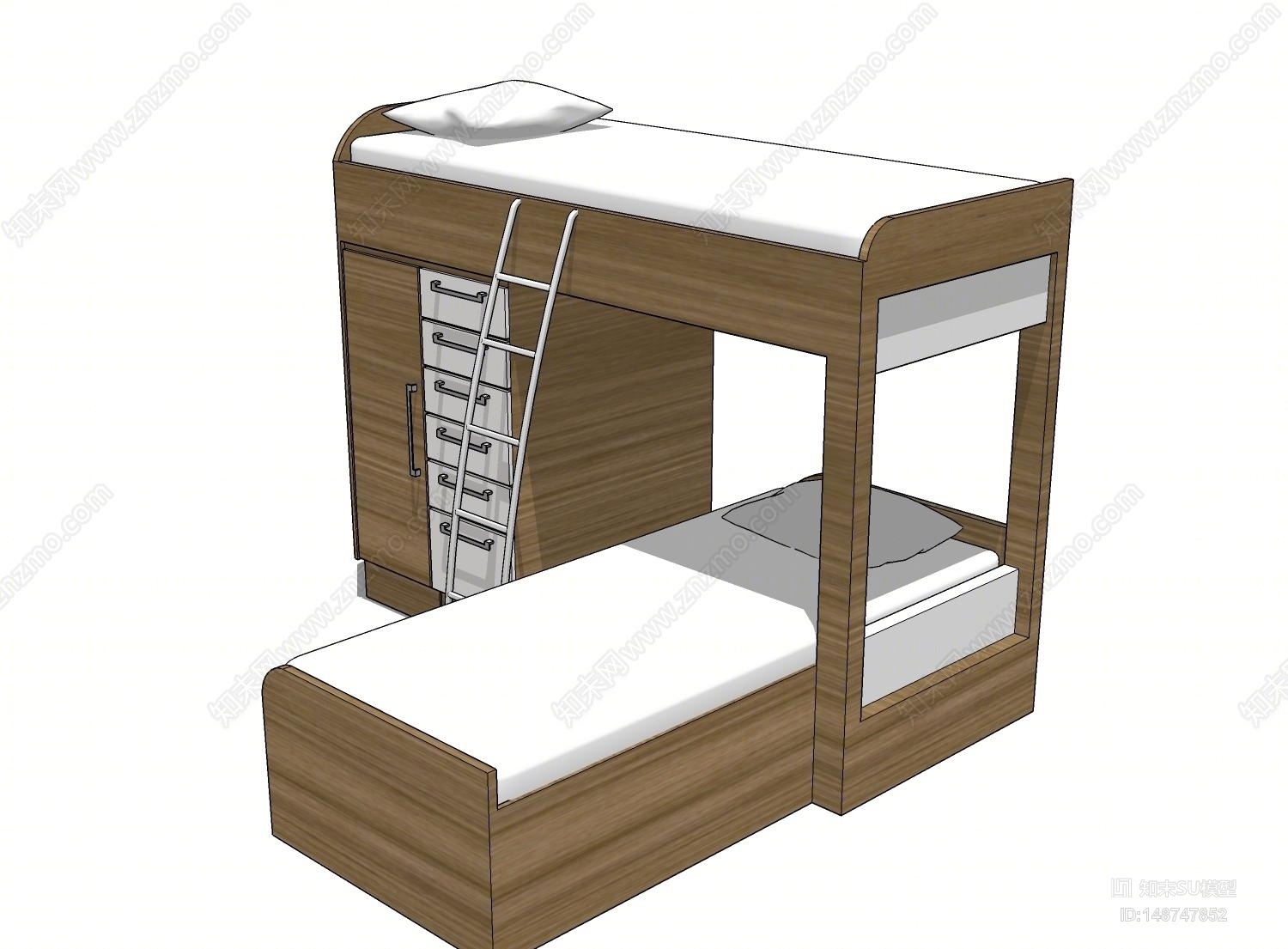 现代风格上下床SU模型下载【ID:148747852】