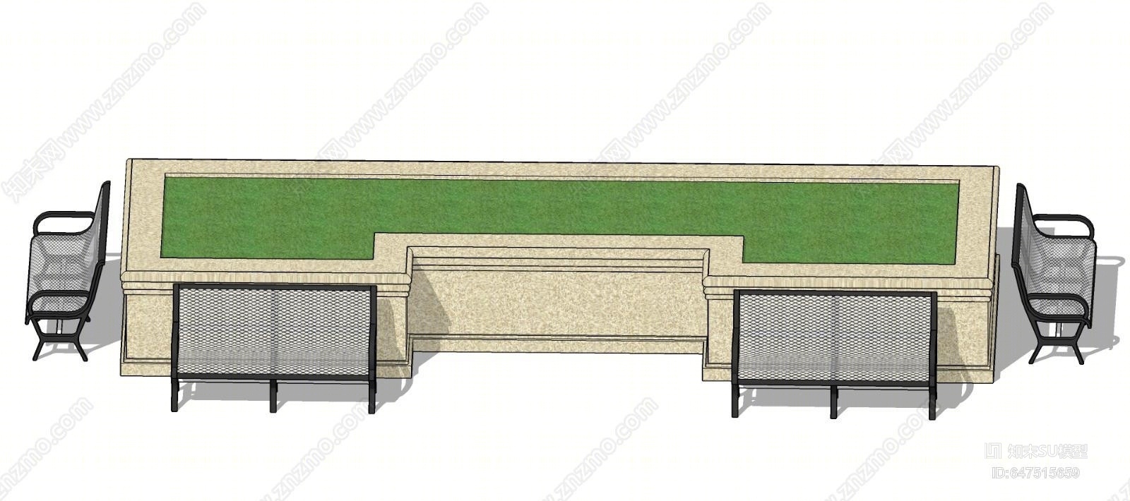 现代方形树池SU模型下载【ID:647515659】
