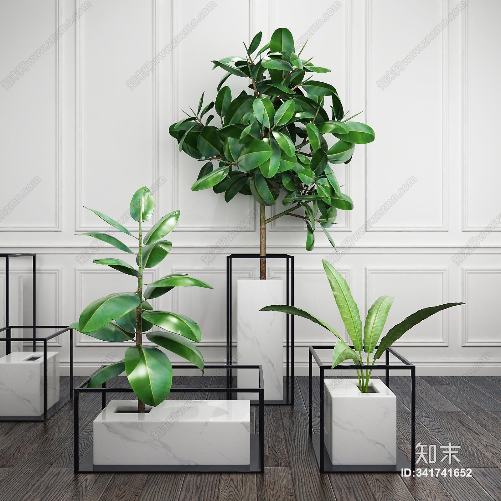 北欧植物装饰品3D模型下载【ID:341741652】