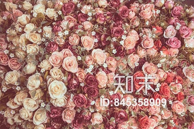 玫瑰花墙贴图下载【ID:845358909】