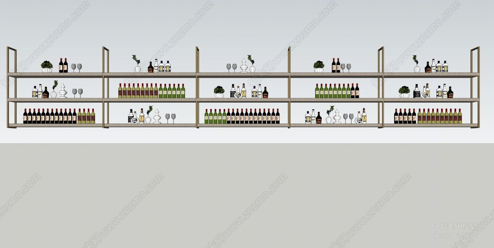 现代红酒酒架SU模型下载【ID:145067908】