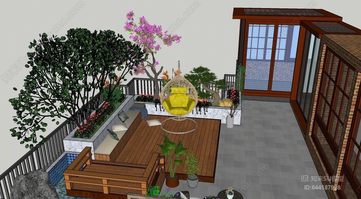 现代露台SU模型下载【ID:644187928】