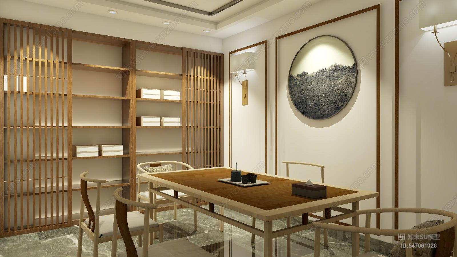 新中式茶叶店SU模型下载【ID:547061926】