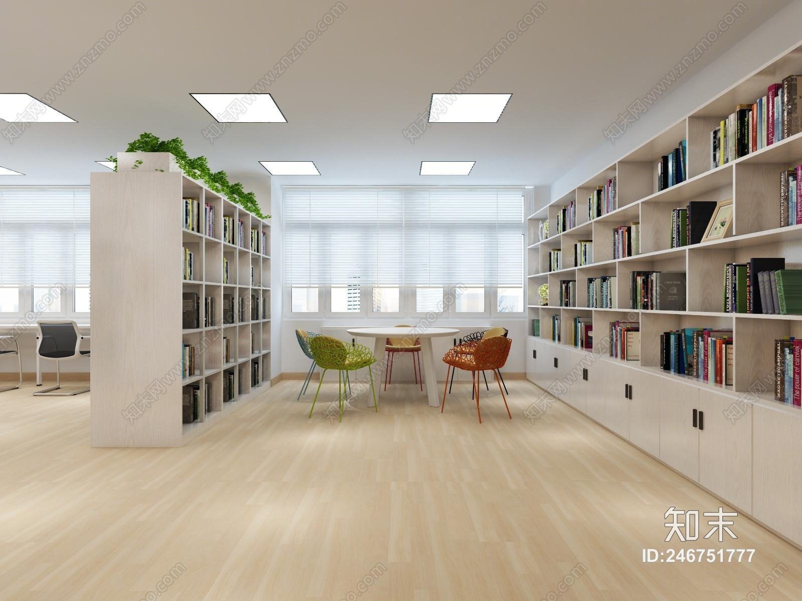 现代图书馆3D模型下载【ID:246751777】