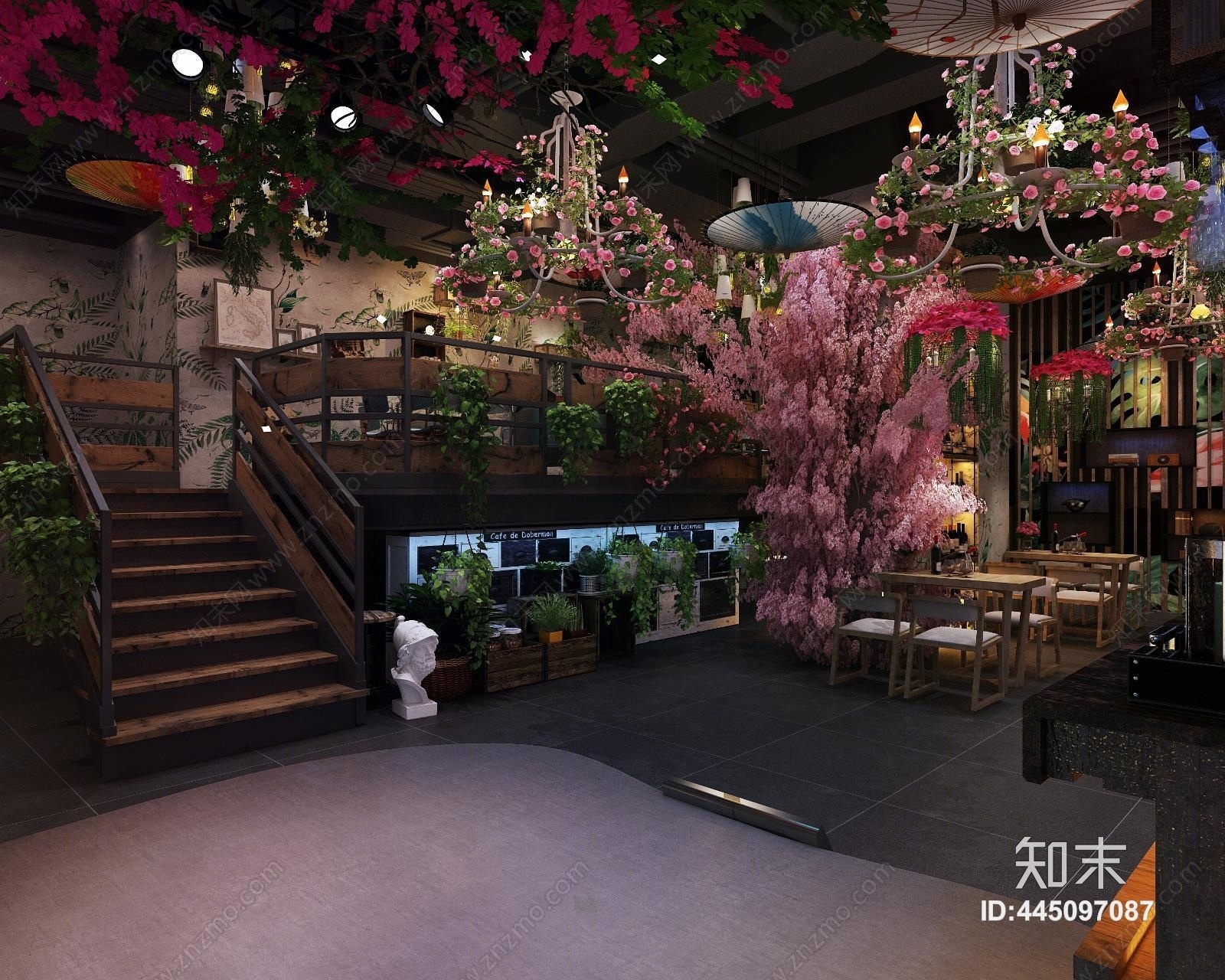工业风音乐餐厅3D模型下载【ID:445097087】