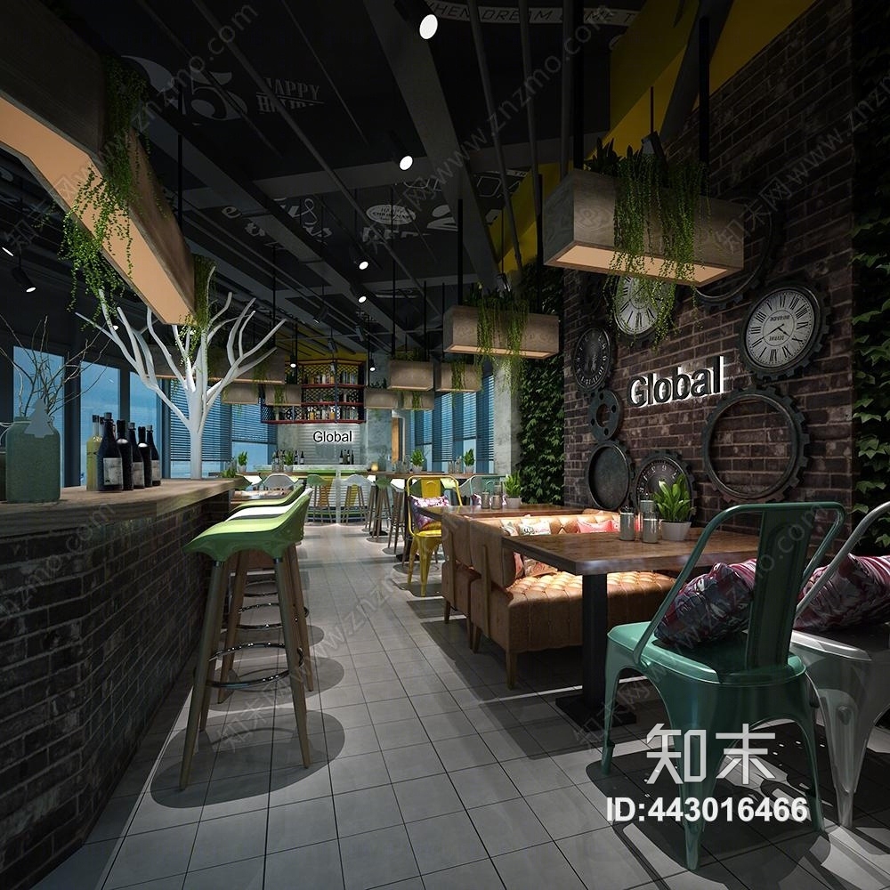 工业风酒吧大堂3D模型下载【ID:443016466】