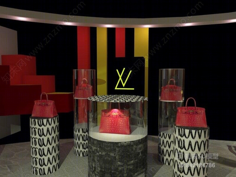 现代LV口红展示厅SU模型下载【ID:842184786】