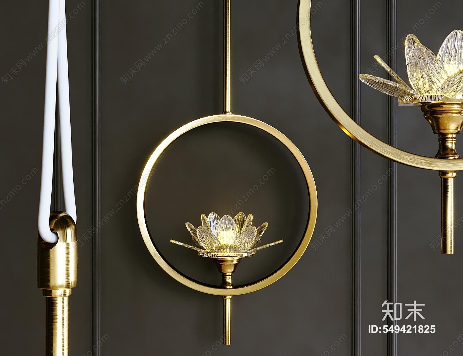 现代莲花吊灯3D模型下载【ID:549421825】