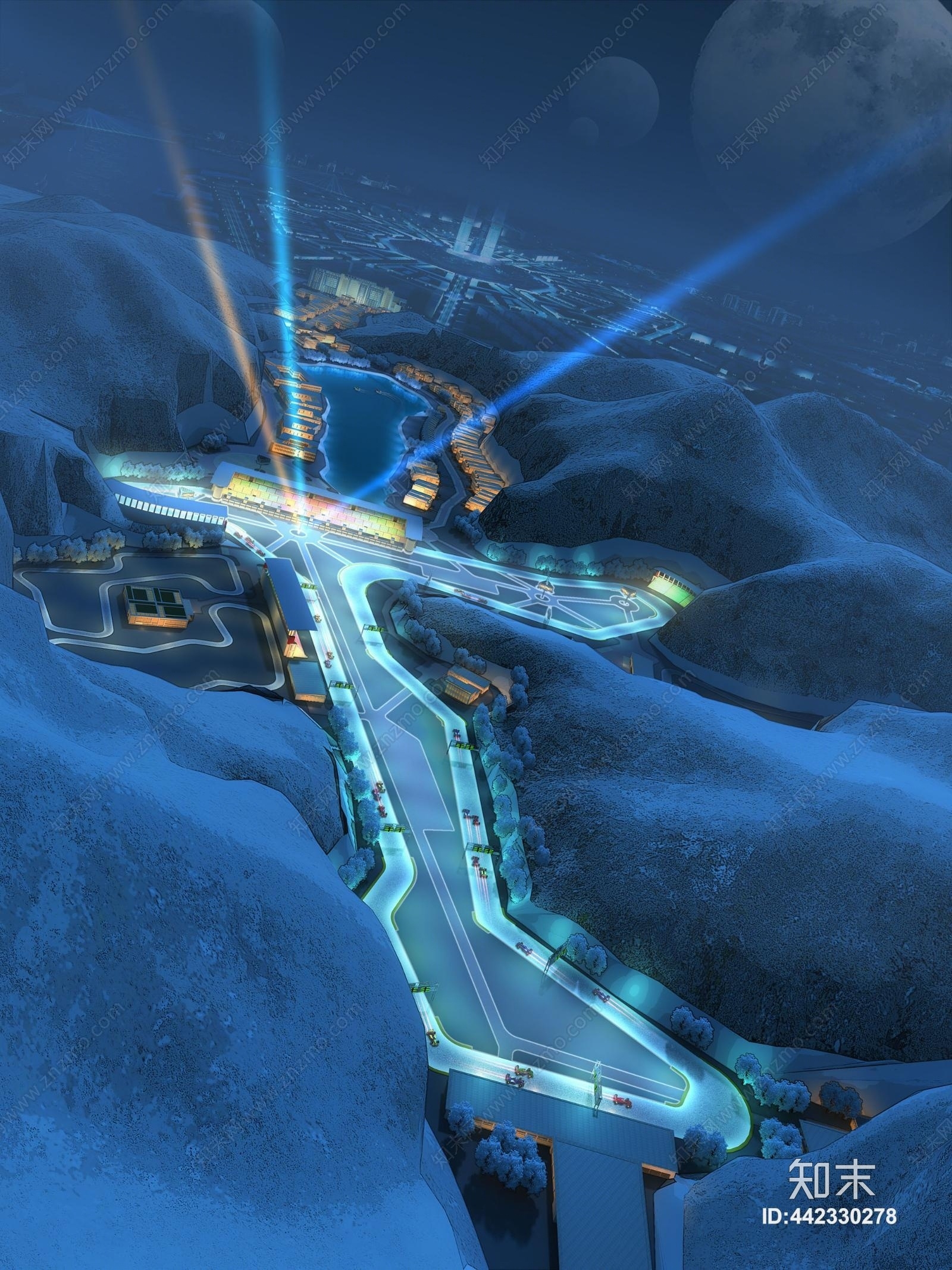 现代F1汽车赛车道3D模型下载【ID:442330278】