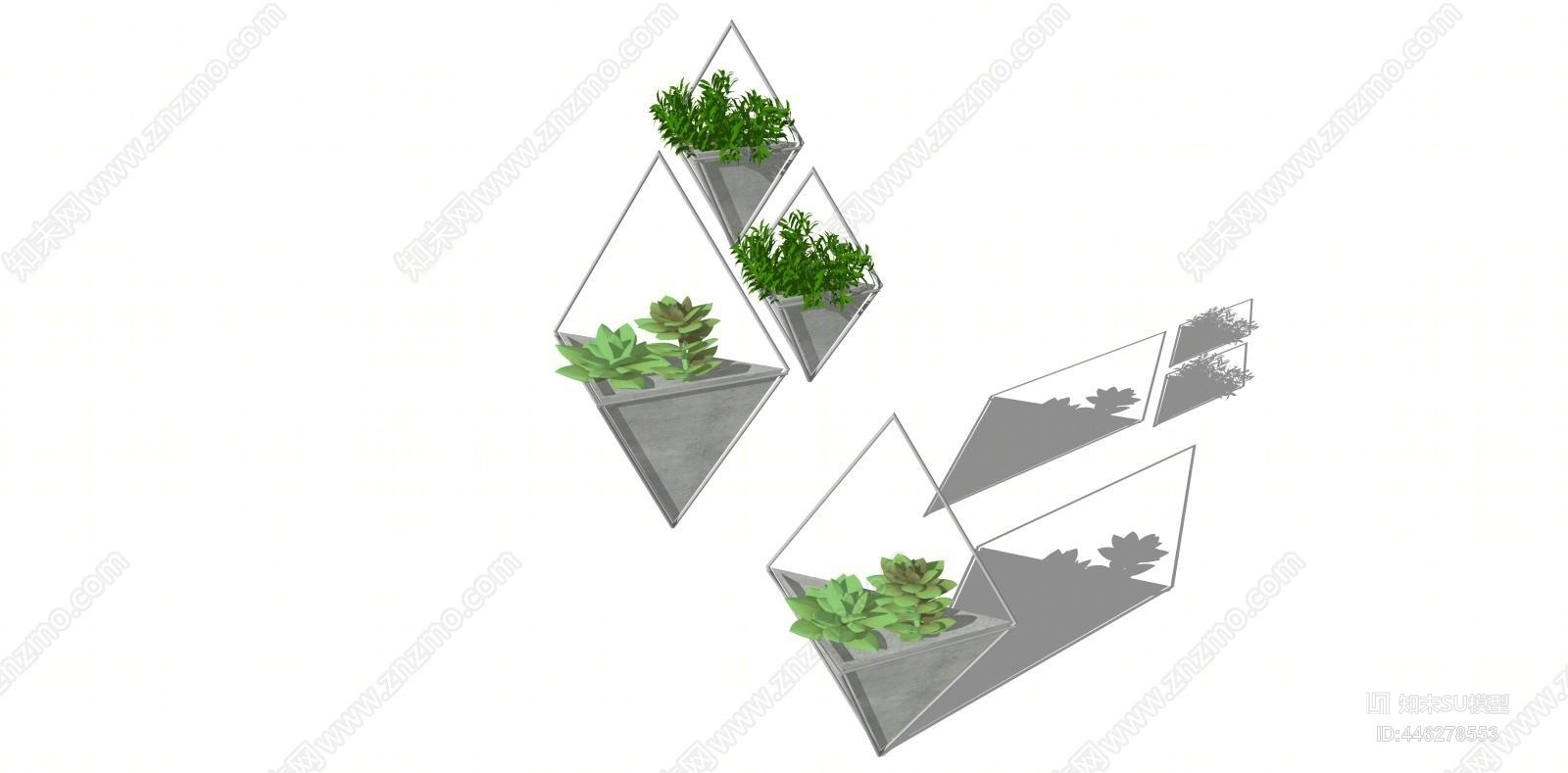 现代花草SU模型草图