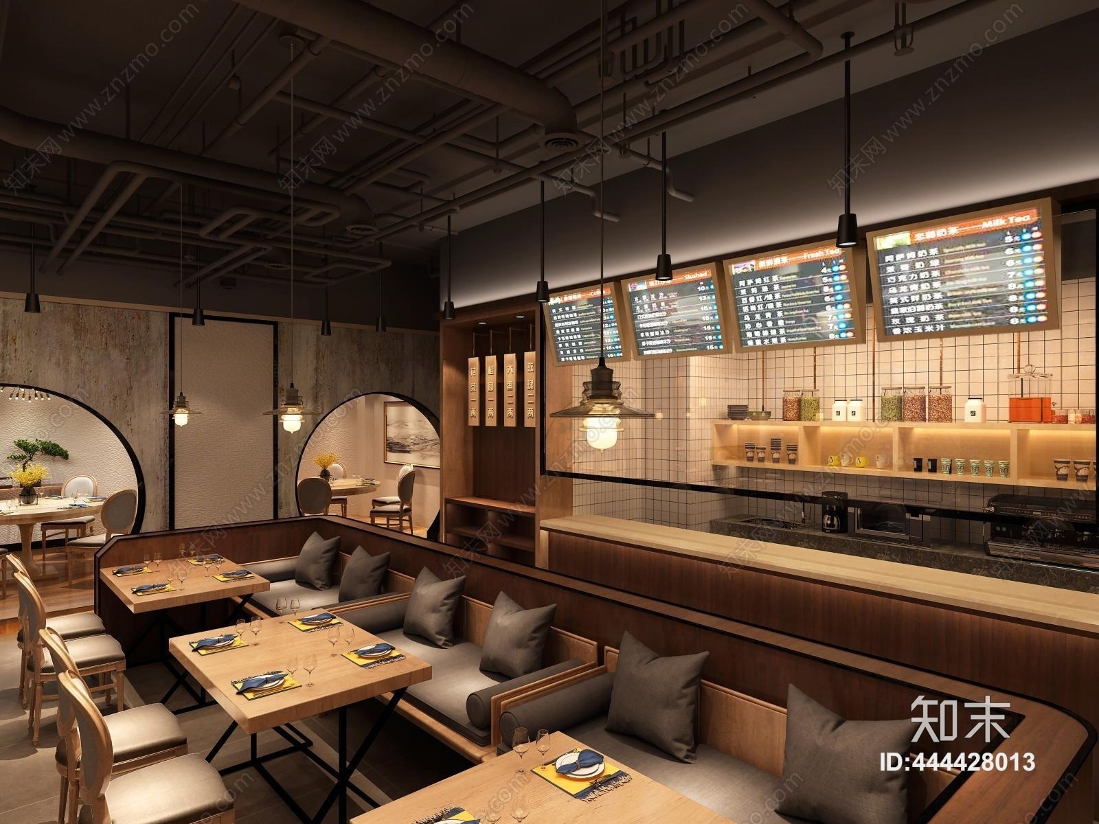 现代餐厅3D模型下载【ID:444428013】