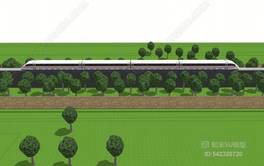 磁悬浮列车SU模型下载【ID:542328720】