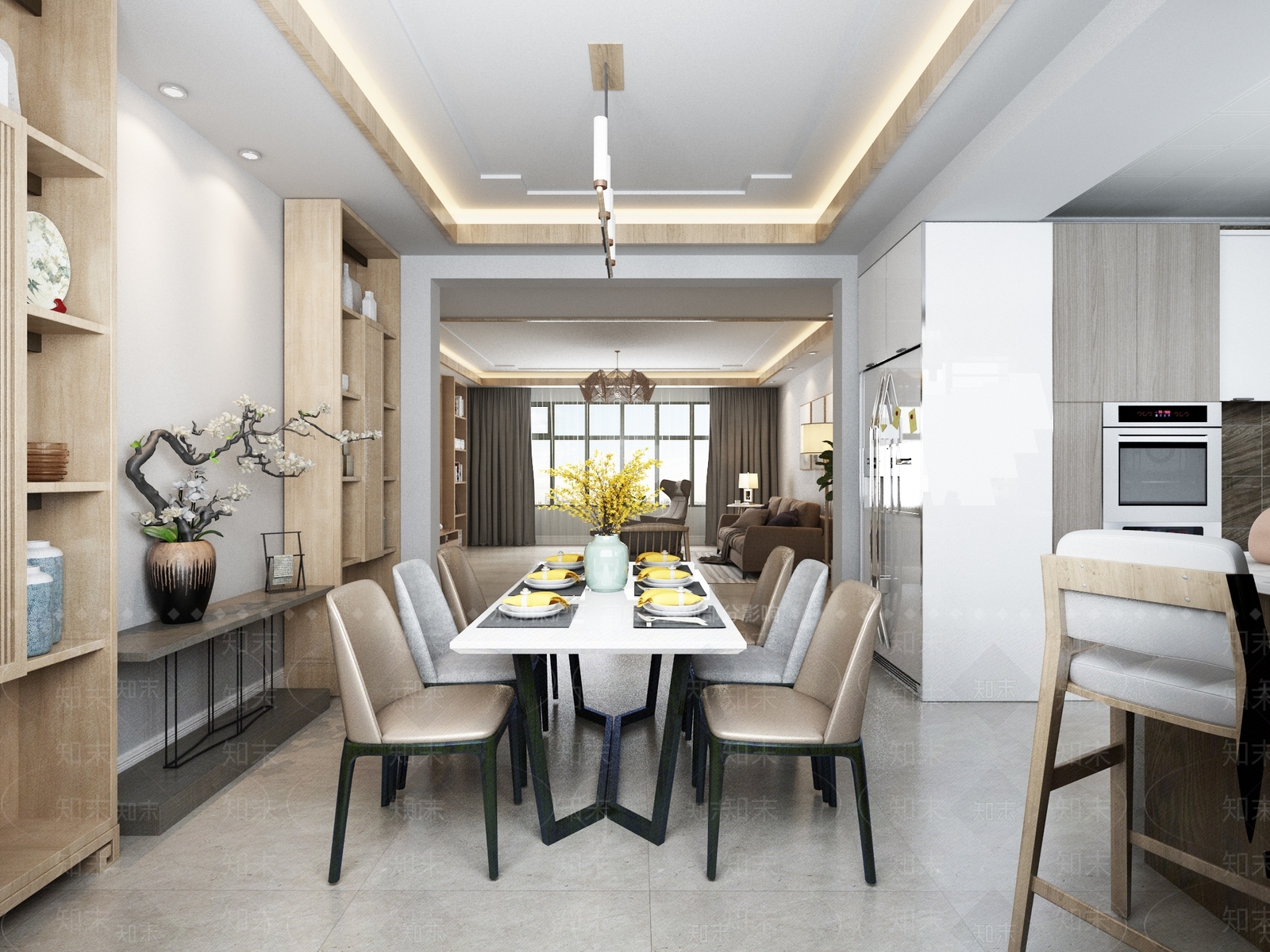 日式走廊玄关餐厅入户鞋柜3D模型下载【ID:233192745】