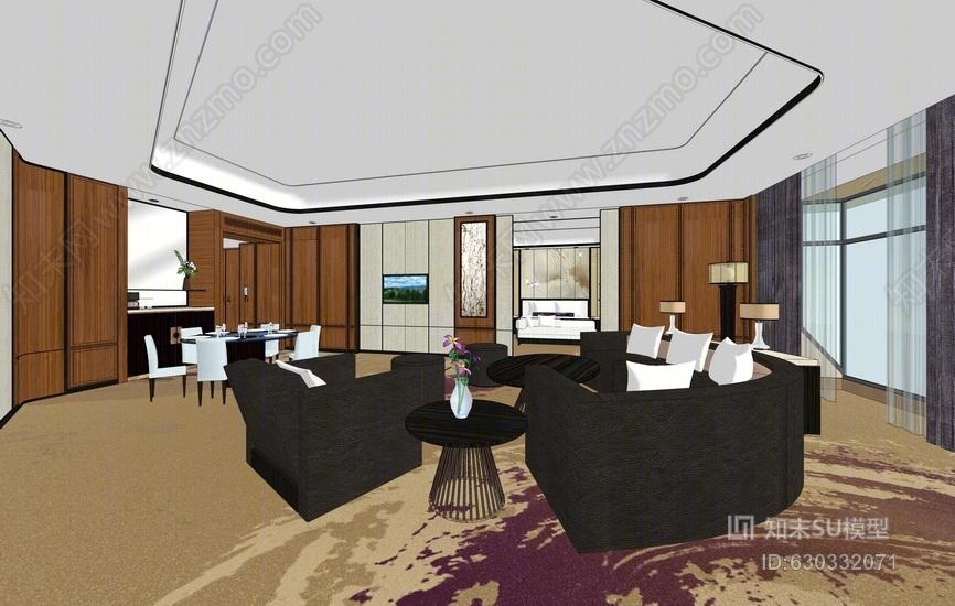 酒店套房SU模型下载【ID:630332071】