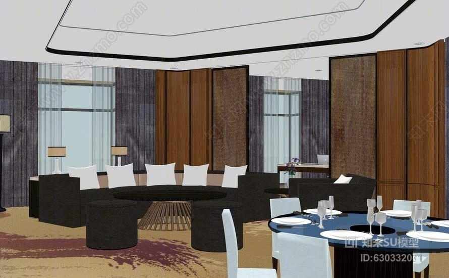 酒店套房SU模型下载【ID:630332071】