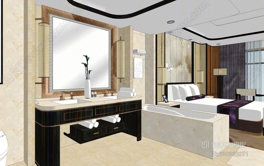 酒店套房SU模型下载【ID:630332071】