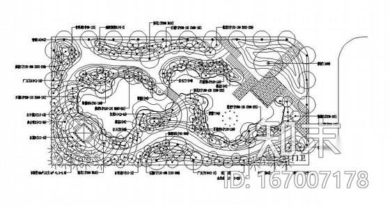 某庭院方案及绿化种植图cad施工图下载【ID:167007178】