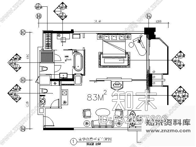 施工图东莞五星酒店豪华套房施工图cad施工图下载【ID:532057693】