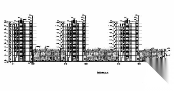 [许昌]某九层临街底商住宅楼扩初图cad施工图下载【ID:165731145】