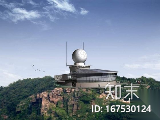 大连花果山气象雷达楼设计文本cad施工图下载【ID:167530124】