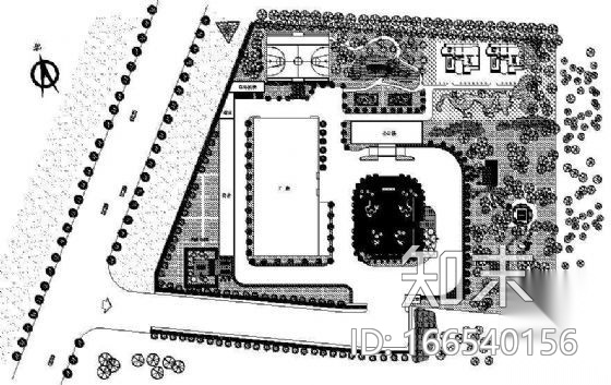 某工厂绿化设计平面图cad施工图下载【ID:166540156】