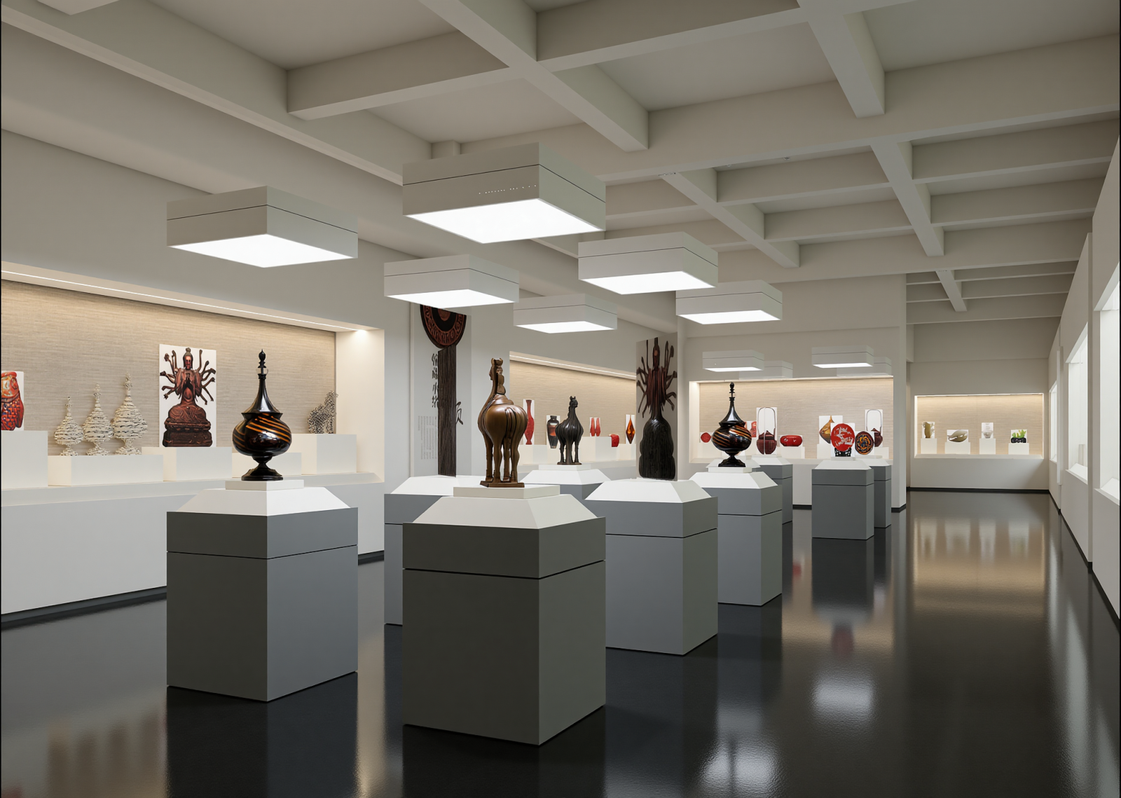 现代陶瓷展厅3D模型下载【ID:1215036567】