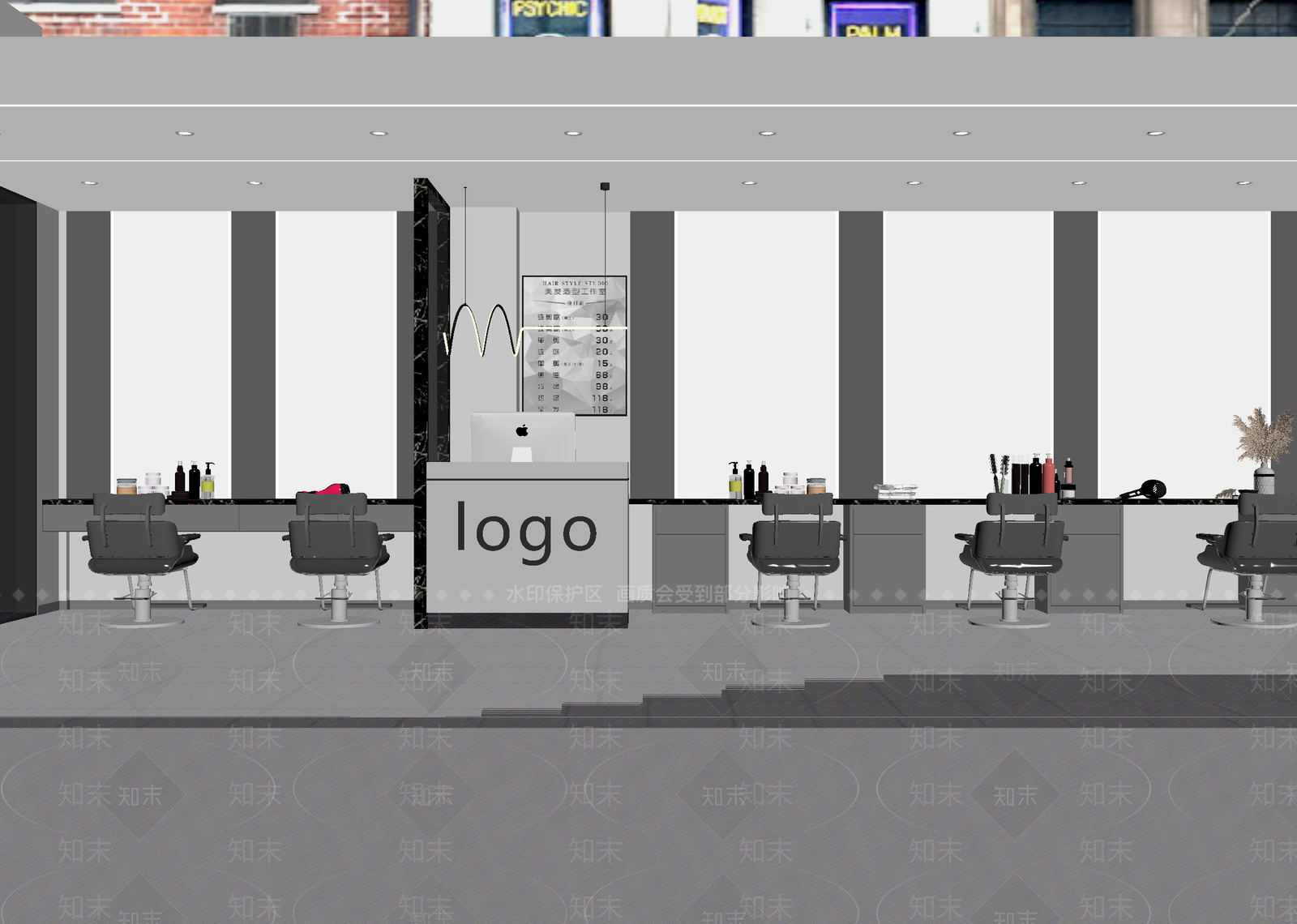 现代美发店3D模型下载【ID:1215070349】
