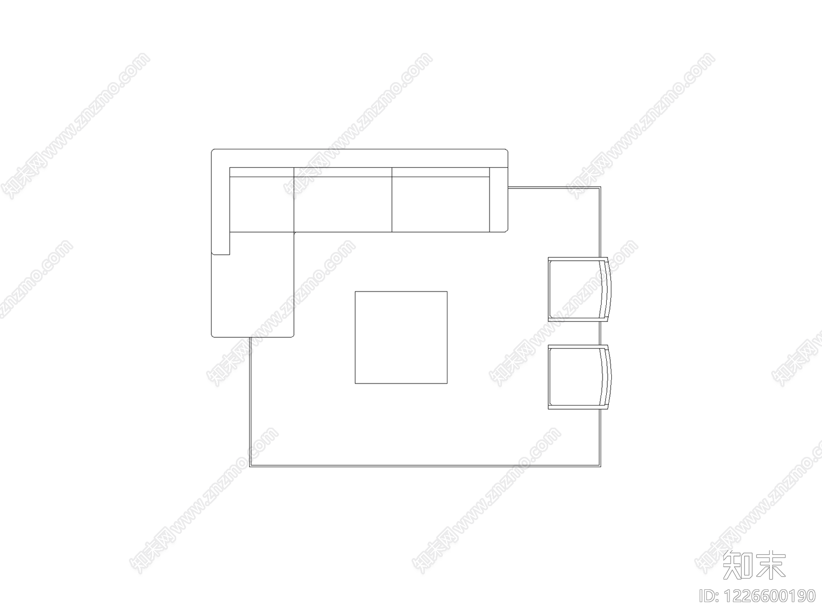 沙发cad施工图下载【ID:1226600190】