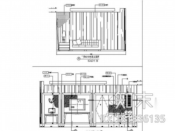 [浙江]高端娱乐会所14套包厢装修施工图（含实景）cad施工图下载【ID:161836135】