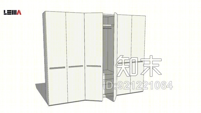 勒玛衣柜铰链门SU模型下载【ID:921221064】