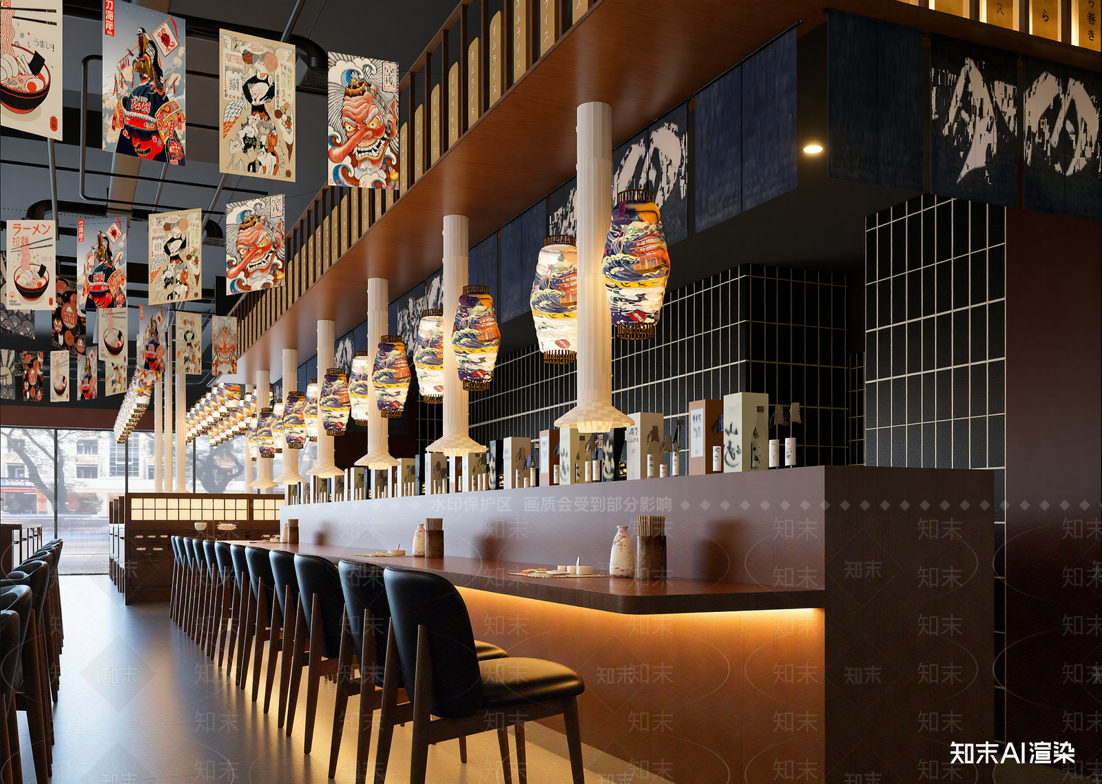 现代日料店3D模型下载【ID:1215038092】