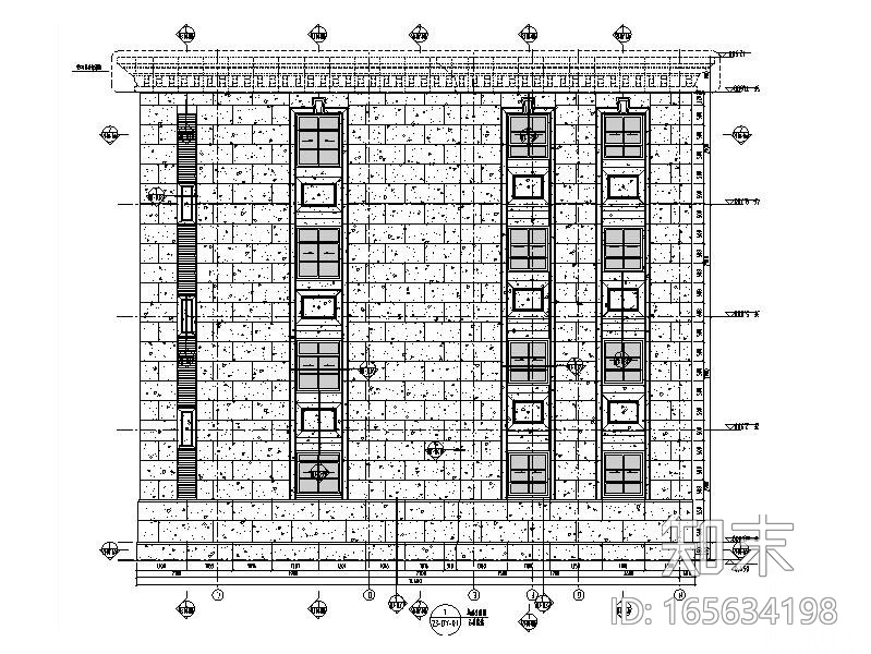 高层住宅楼石材幕墙结构施工图2011cad施工图下载【ID:165634198】