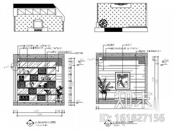 [武汉]高层住宅区时尚现代两居室样板间装修施工图（含效...cad施工图下载【ID:161827156】