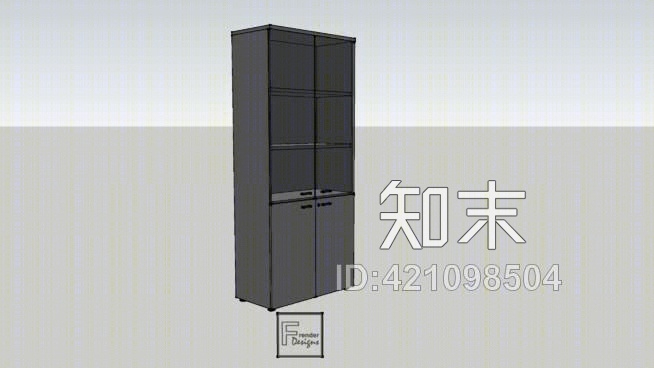 玻璃门高柜，900X450X2090mmSU模型下载【ID:421098504】