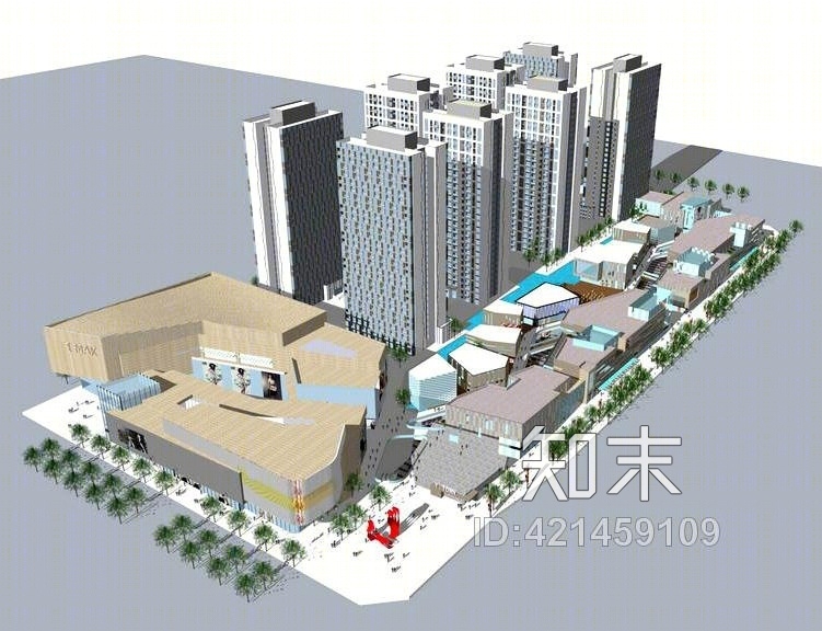 江津双福商业综合体SU模型下载【ID:421459109】