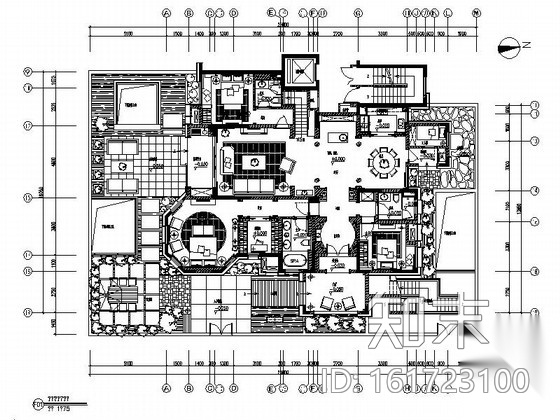 [安徽]奢华古典三层别墅样板间装修图（含实景）cad施工图下载【ID:161723100】