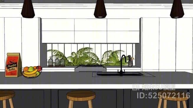 VRay/本雅明厨房SU模型下载【ID:525072116】