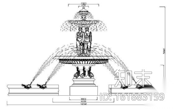 西式水池喷泉施工图下载【ID:161883159】