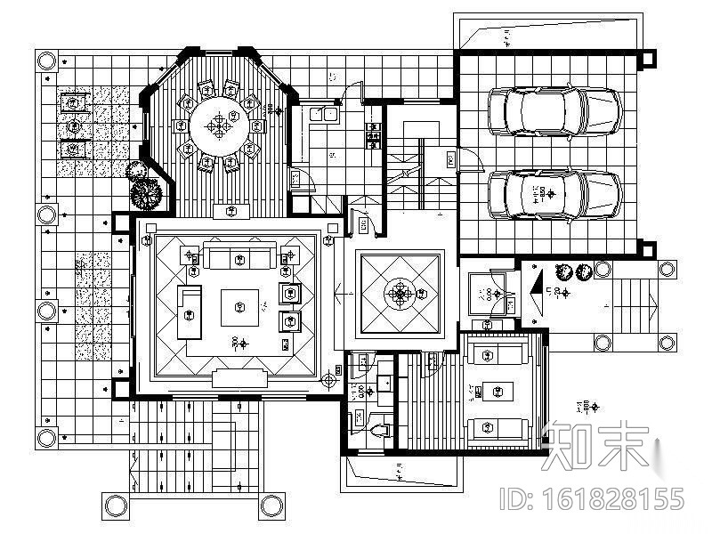 [广州]某样板别墅D型施工图cad施工图下载【ID:161828155】