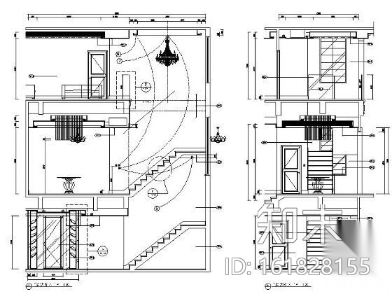 [广州]某样板别墅D型施工图cad施工图下载【ID:161828155】