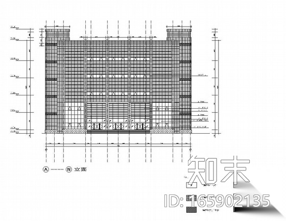 某体育学院重竞技馆外装施工图cad施工图下载【ID:165902135】